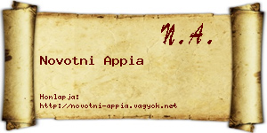 Novotni Appia névjegykártya